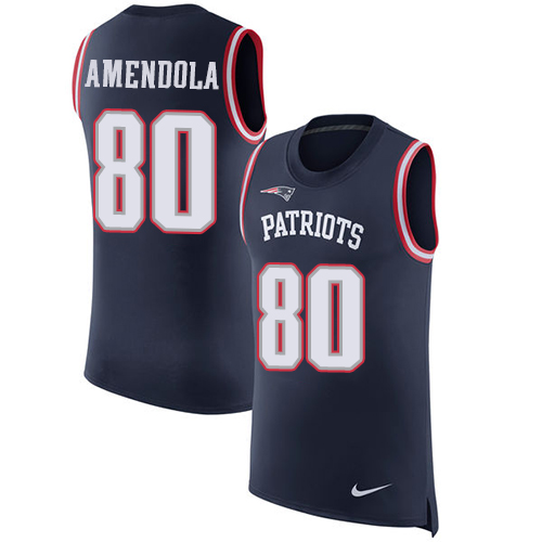 Nike Patriots #80 Danny Amendola Navy Blue Team Color Men's Stitched NFL Limited Rush Tank Top Jersey